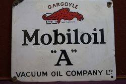 Mobiloil Gargoyle A Enamel Advertising Sign #