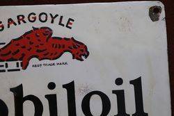 Mobiloil Gargoyle Enamel Advertising Sign 