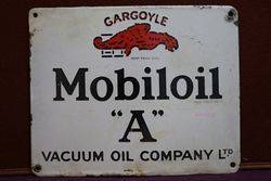 Mobiloil Gargoyle Enamel Advertising Sign 