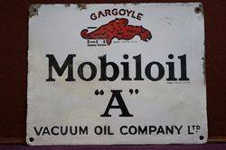 Mobiloil Gargoyle Enamel Advertising Sign 