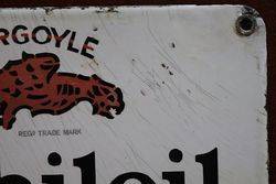 Mobiloil Gargoyle Enamel Advertising Sign 