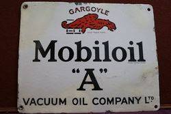 Mobiloil Gargoyle A Enamel Advertising Sign #