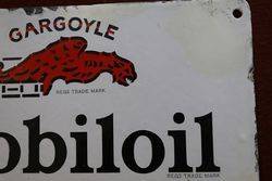 Mobiloil Gargoyle Enamel Advertising Sign 