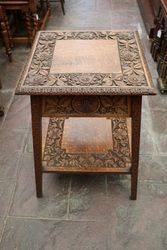 Quality Early C20th Well Carved Sewing Table  #