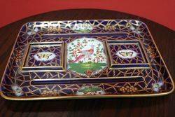 Superb French Porcelain Hard Decorated Ladies Desk Set 