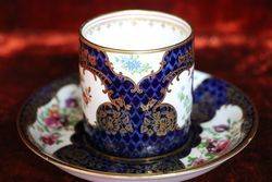 Booths Scale Blue Cup and Saucer C 1906 