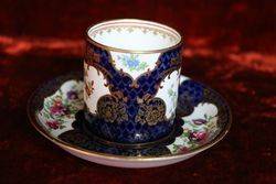 Booths Scale Blue Cup and Saucer C 1906 