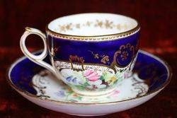 Cup and Saucer English Hand Painted C 1820