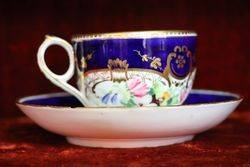 Cup and Saucer English Hand Painted C 1820