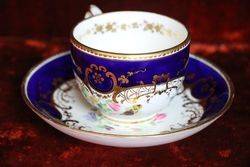 Cup and Saucer English Hand Painted C 1820