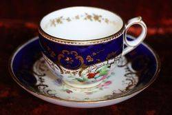 Cup and Saucer English Hand Painted C 1820