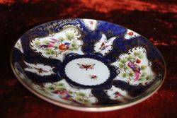 Royal  Blue   Ground Cup and Saucer Painted Exotic Birds By CJohnson C1917