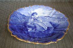 Early a Flow Blue Plate C1890