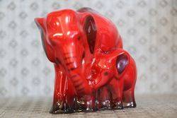Royal Doulton Flambe Elephant And Young HN358 
