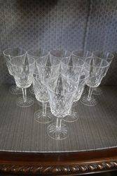 Waterford Crystal 12 Long Stem Wine Glasses 