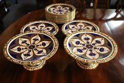 13 Piece Crown Derby Japan Pattern Dessert Service #