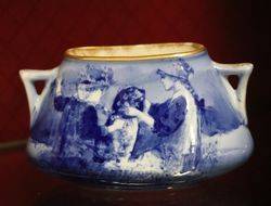 Antique Doulton Blue Children Vase #