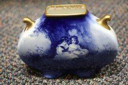Antique Doulton Small Blue Children Vase #