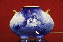 Antique Doulton Small Blue Children Vase 