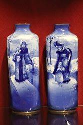 Pair of Royal Doulton Blue Children Vases 