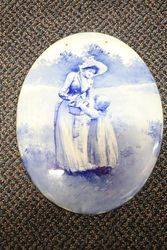 Pair Of Royal Doulton Blue Children Plaques C1908 