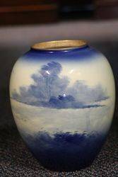 Antique Doulton Blue Children Vase 