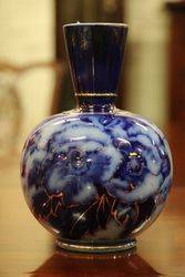 Victorian Flow Blue & Gilt Vase #
