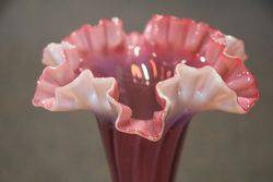 Victorian Ruby Vaseline 3 Trumpet + 2 Basket Epergne 