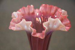 Victorian Ruby Vaseline 3 Trumpet + 2 Basket Epergne 