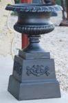 Medium Size Sonte Cast Iron Urn On Base 