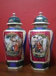 Pair of                    vases + Lid C1891 