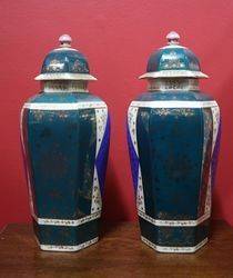 Pair of                    vases + Lid C1891 