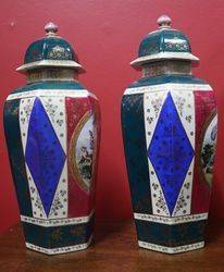 Pair of                    vases + Lid C1891 