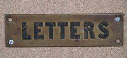 Genuine House Name Plate. "LETTERS" #