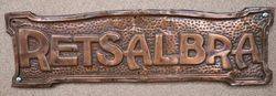 Genuine House Name Plate andquotRETSALBRAandquot 