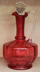 Antique Ruby Glass Wine Jug #
