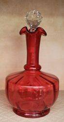 Antique Ruby Glass Wine Jug 