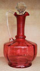 Antique Ruby Glass Wine Jug 