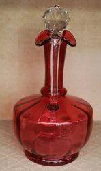 Antique Ruby Glass Wine Jug 