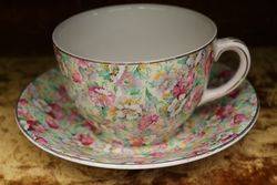 Rare Large Ridgway Chintz Cup & Saucer .#