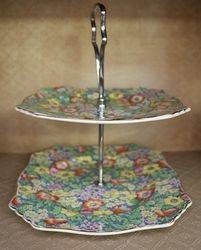 Royal Winton Anemone Hand Painted 2 Tier Cake Stand