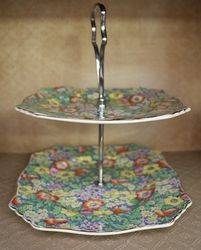 Royal Winton Anemone Hand Painted 2 Tier Cake Stand