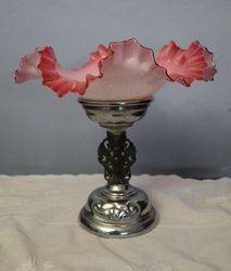 Victorian Glass & Silver Plate Comport  #
