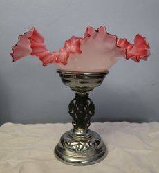 Victorian Glass and Silver Plate Comport  