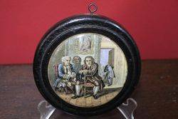 Antique Pratt Ware Pot Lid in Frame #