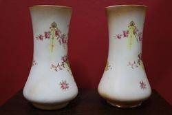 Pair Of Crown Devon Blush Ware Vases 