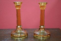 Pair Of Art Deco Candlesticks 