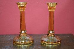 Pair Of Art Deco Candlesticks 