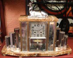 Art Deco Marble 8 Day Mantel Clock #