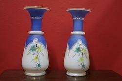 Pair of Victorian Glass Vases C1900 #